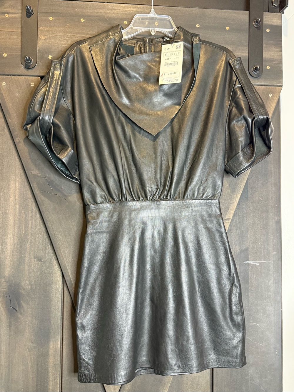 Zara leather scarf dress